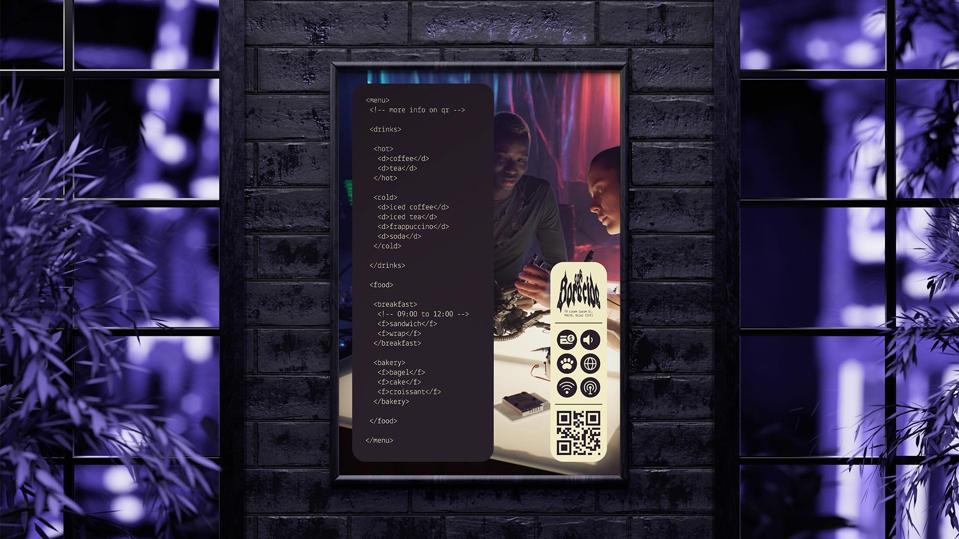 Borecide Café exterior menu