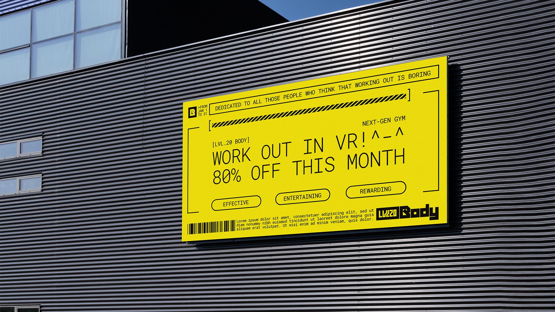 LVL.20 BODY digital billboard ad