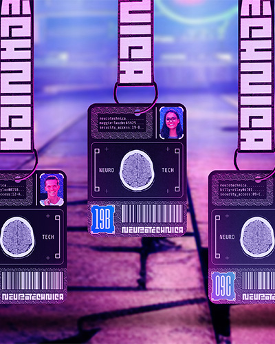 Set of Neurotechnica employee cards