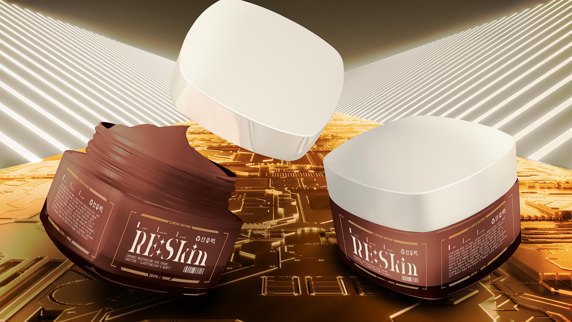 Pair of RE:Skin cream boxes